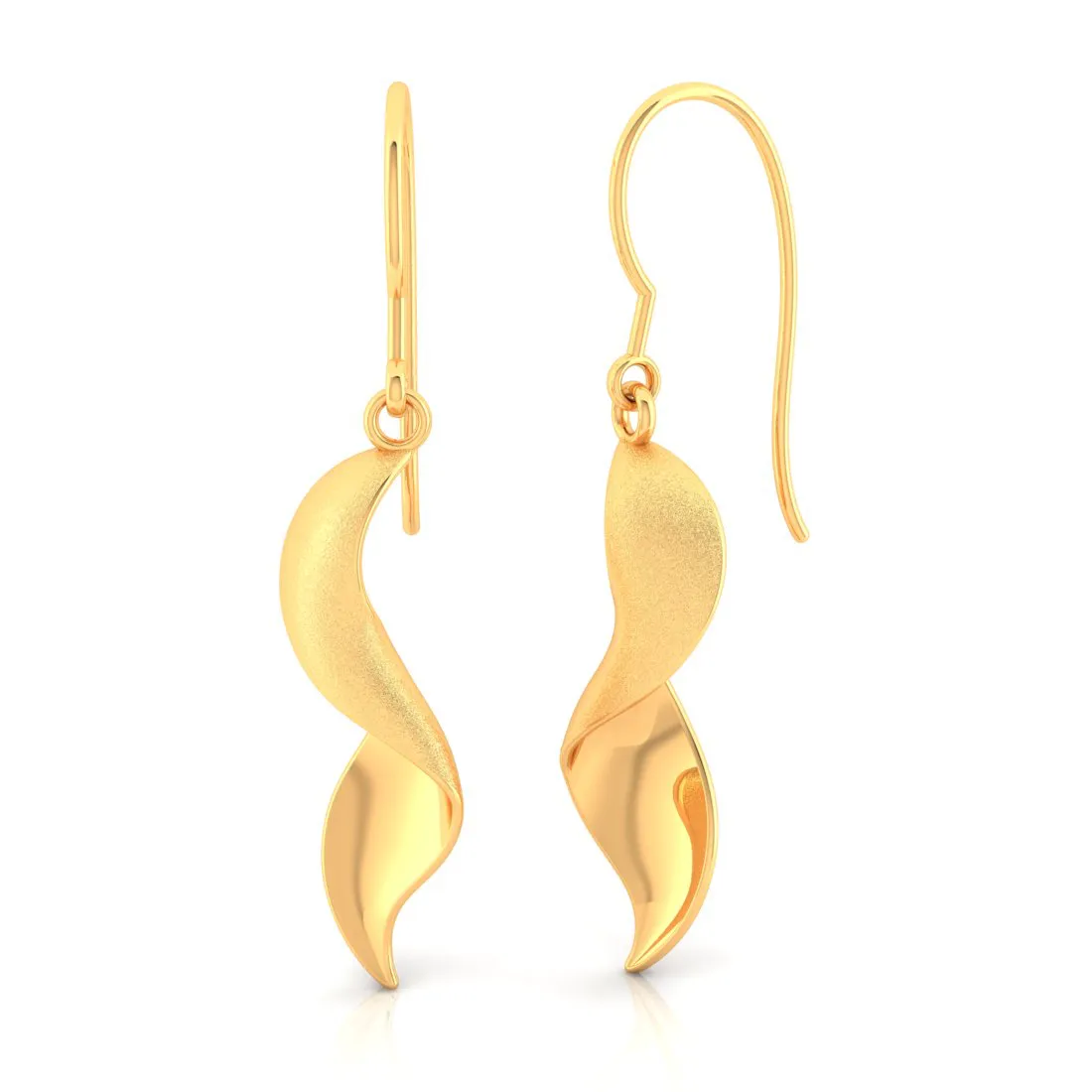 14k Minimal Gold Earrings With Spiral Design