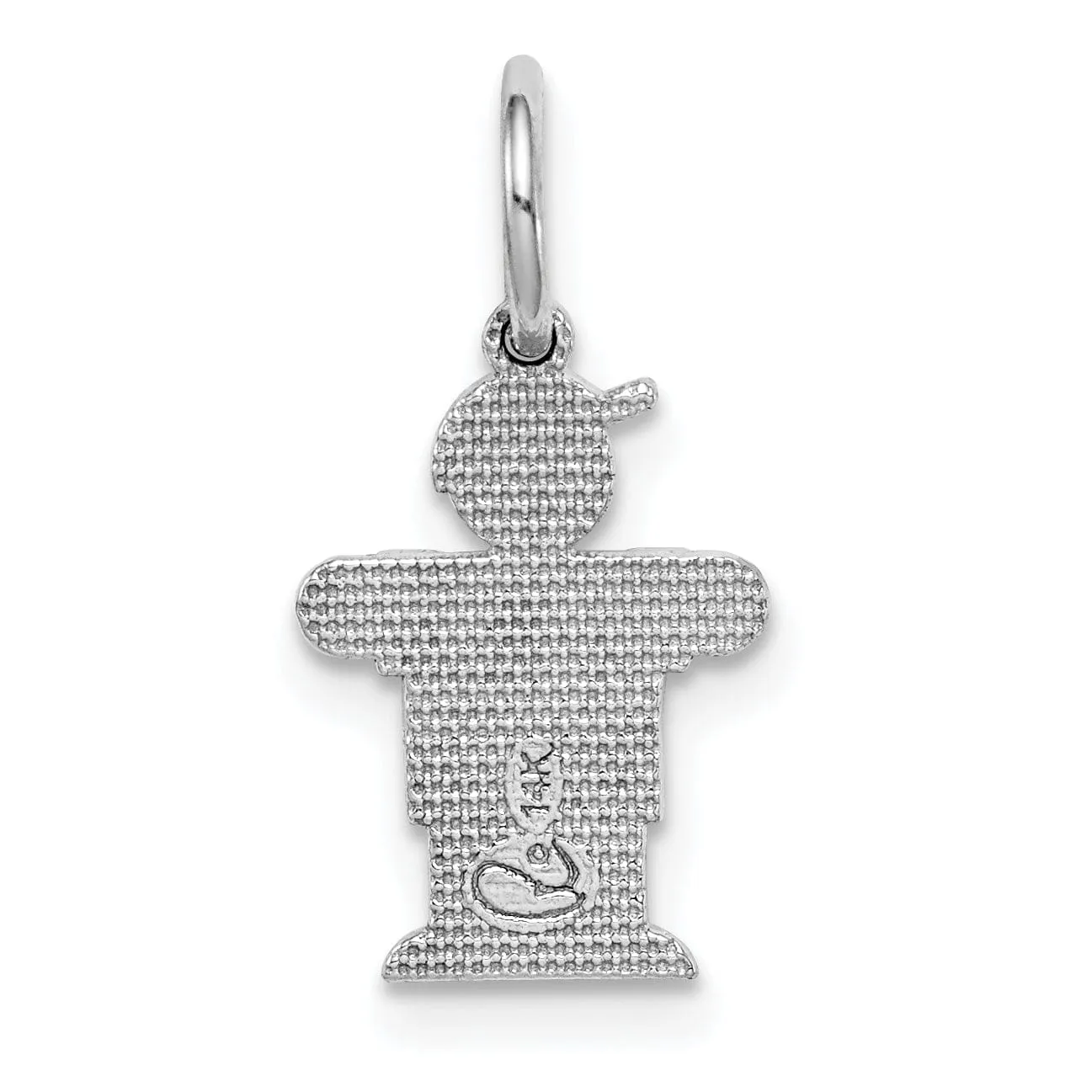 14k White Gold Mini Boy With Hat Hugs Charm