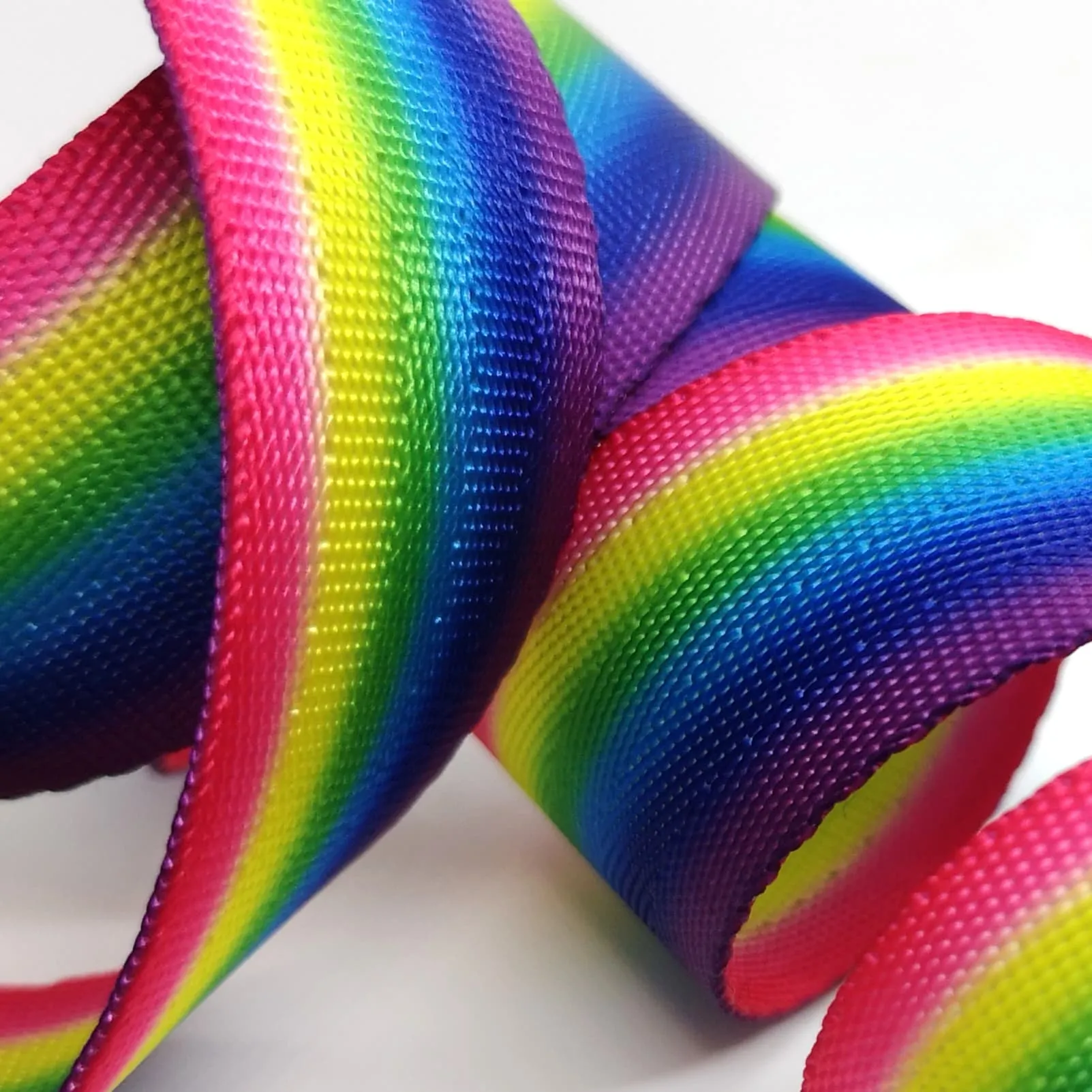 1" Wide Bright Rainbow Stripped Webbing