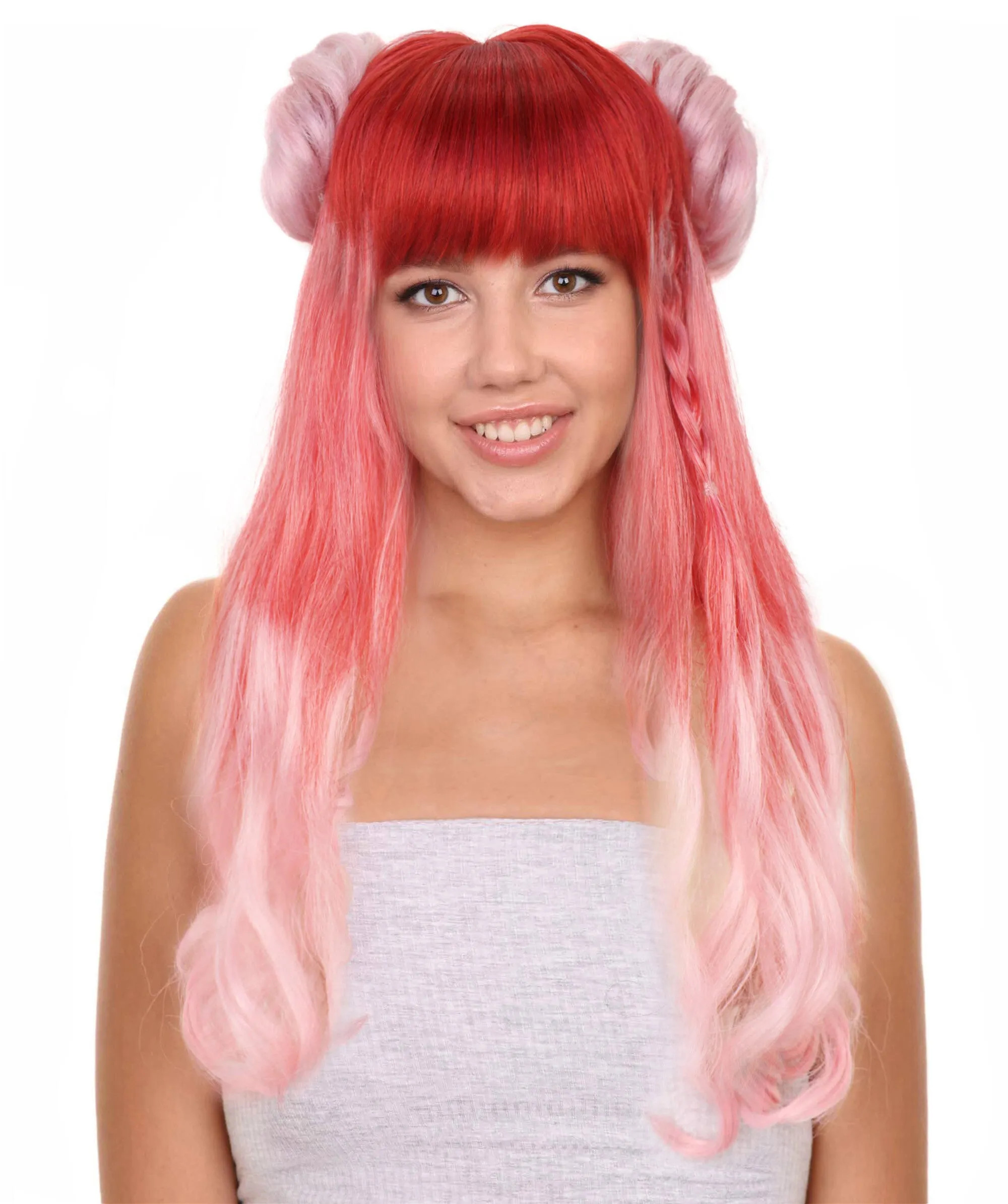 Adult Women's Red Ombre Long Curly Cosplay Wig | Perfect for Halloween & Cosplay Event  Flame-retardant Synthetic Fiber