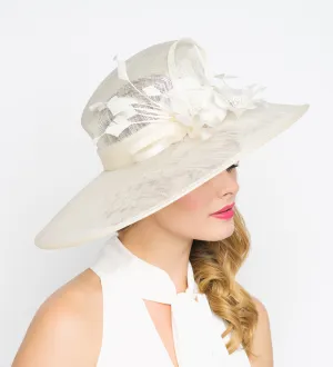 Alexandria Wide Brimmed Sun Hat - Ivory