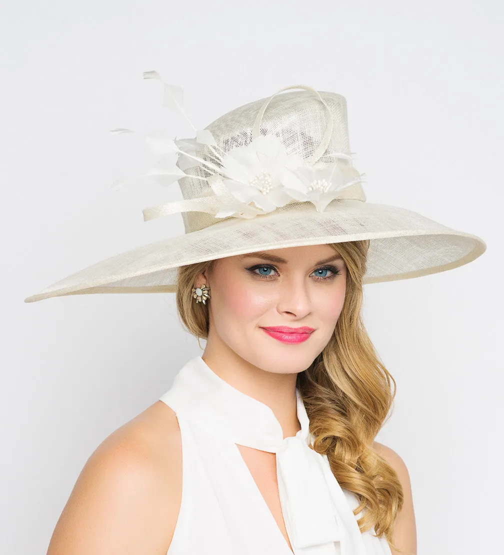 Alexandria Wide Brimmed Sun Hat - Ivory