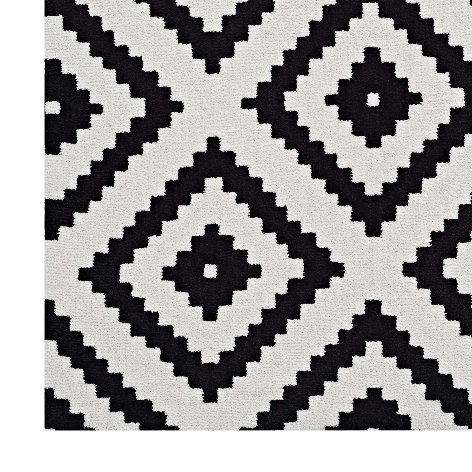 Alika Abstract Diamond Trellis 8x10 Area Rug Black and White