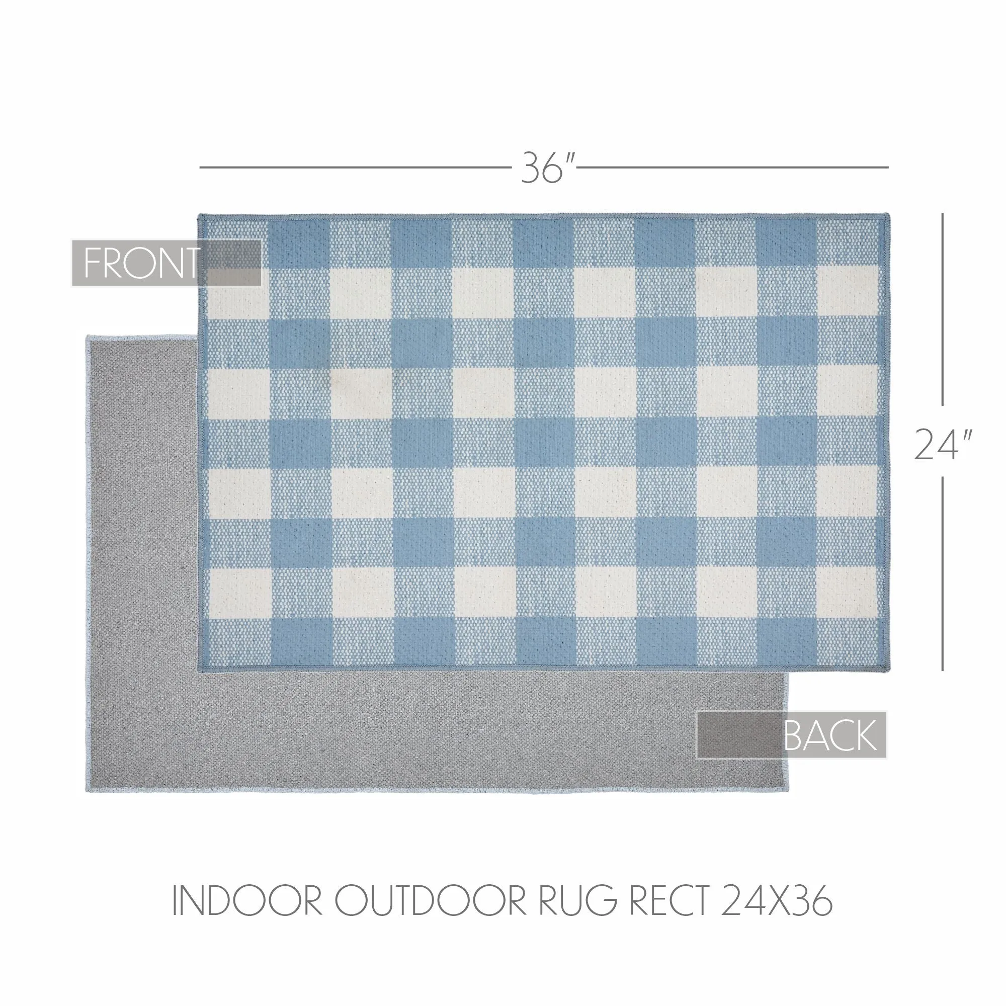 Annie Buffalo Check Blue Polyester Rug Rect 24x36