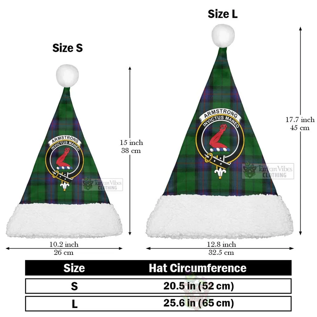 Armstrong Tartan Christmas Santa Hats with Family Crest