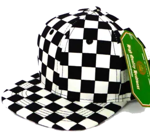 Baby and Children's SnapBack Hat in Black and White Checkers