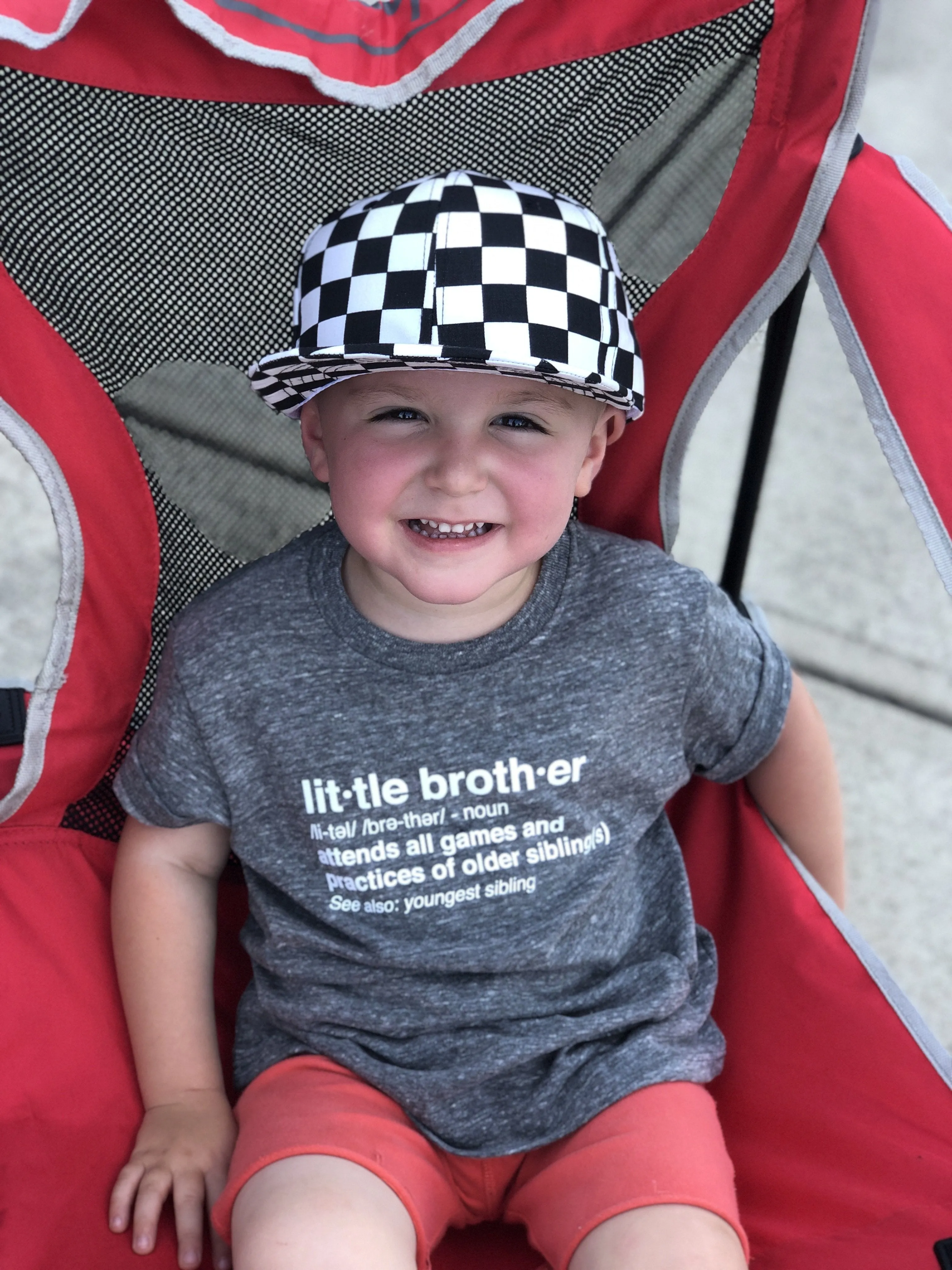 Baby and Children's SnapBack Hat in Black and White Checkers