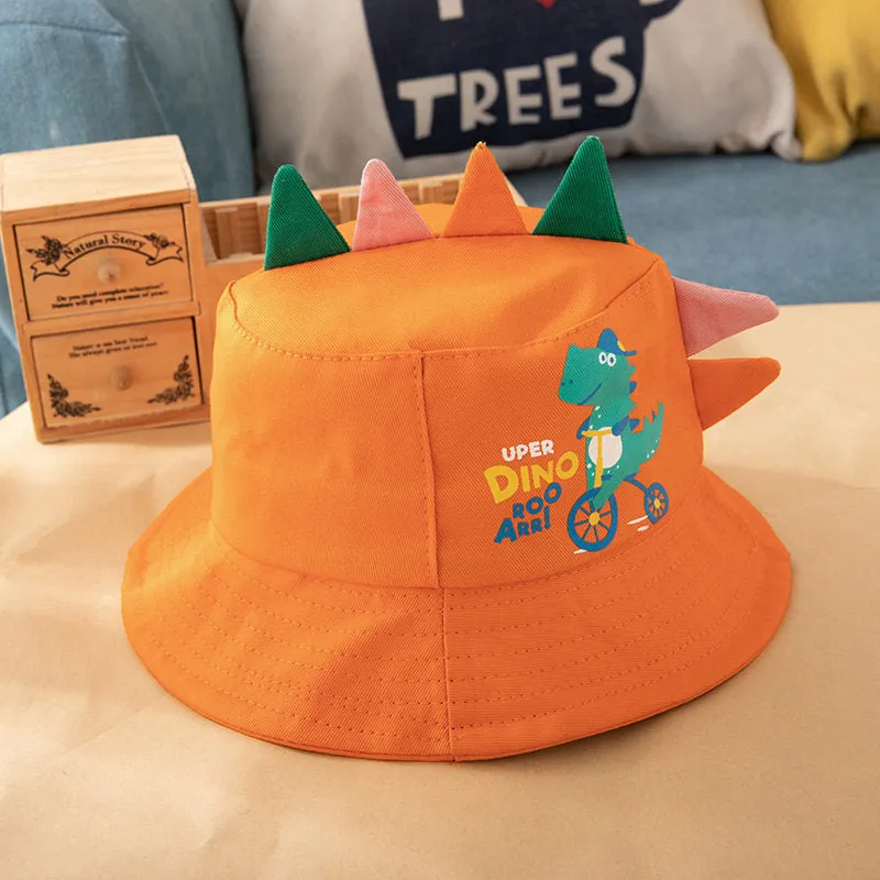 Baby Fisherman Hat Spring Summer Travel Cartoon Dinosaur Children'S Hat