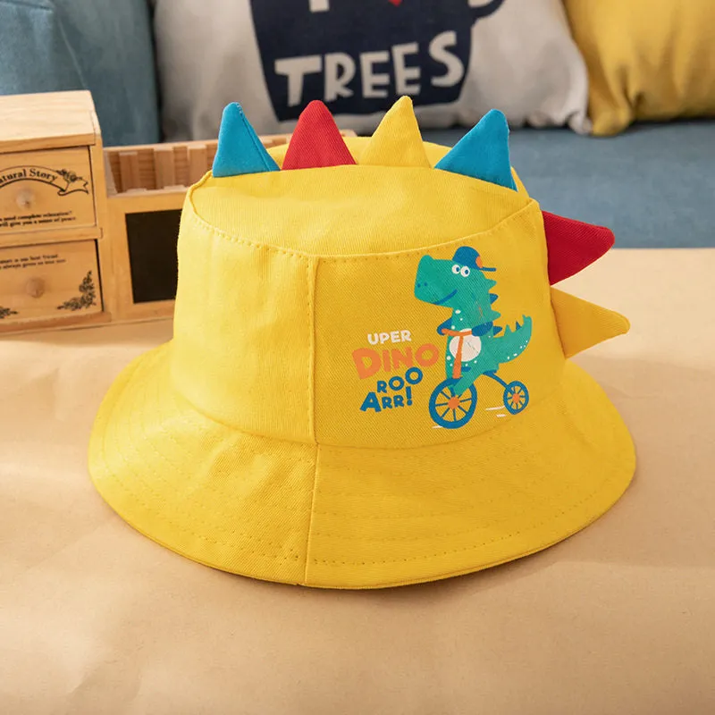 Baby Fisherman Hat Spring Summer Travel Cartoon Dinosaur Children'S Hat