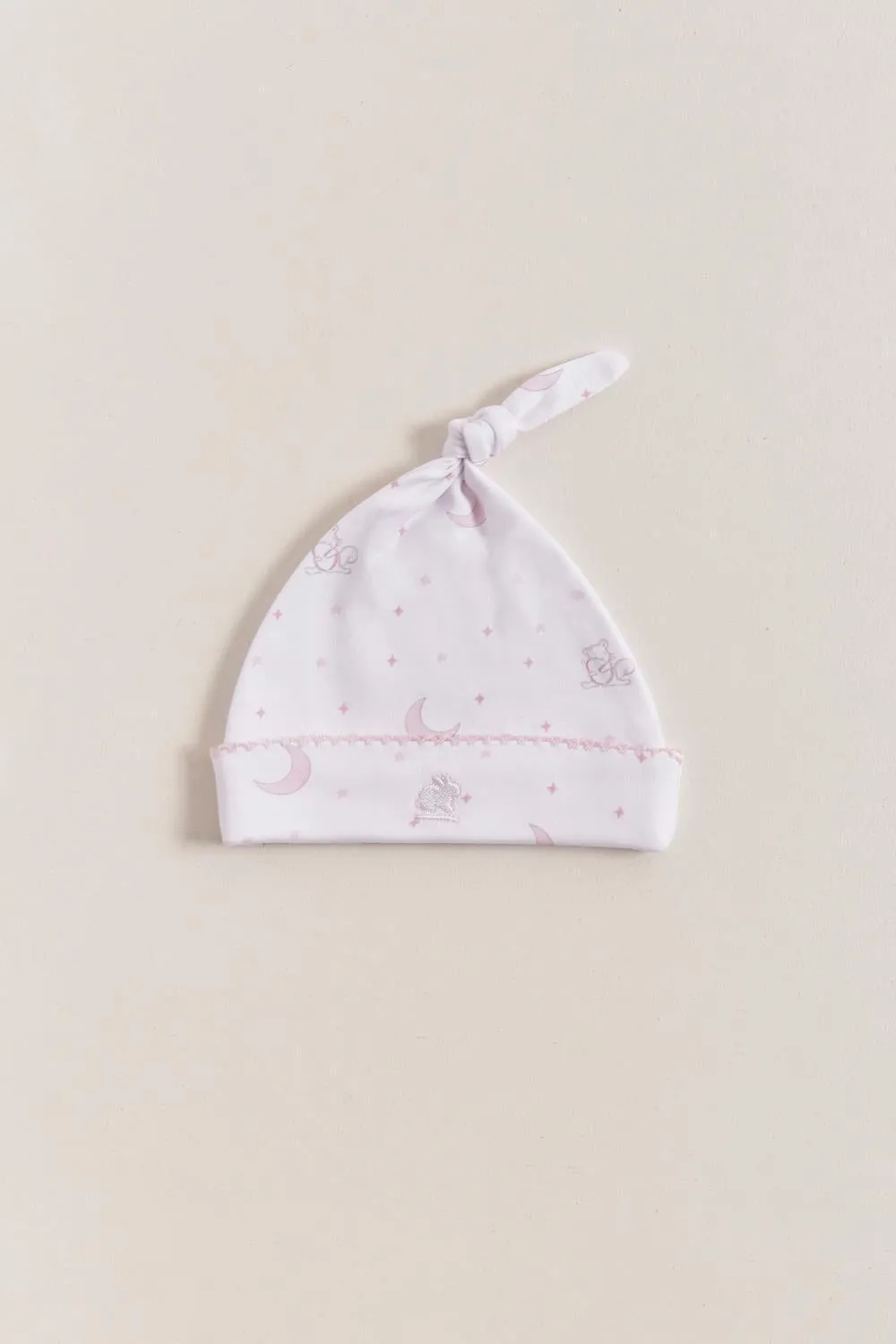 Babycottons Gustav In The Sky Knot Beanie Pink & White