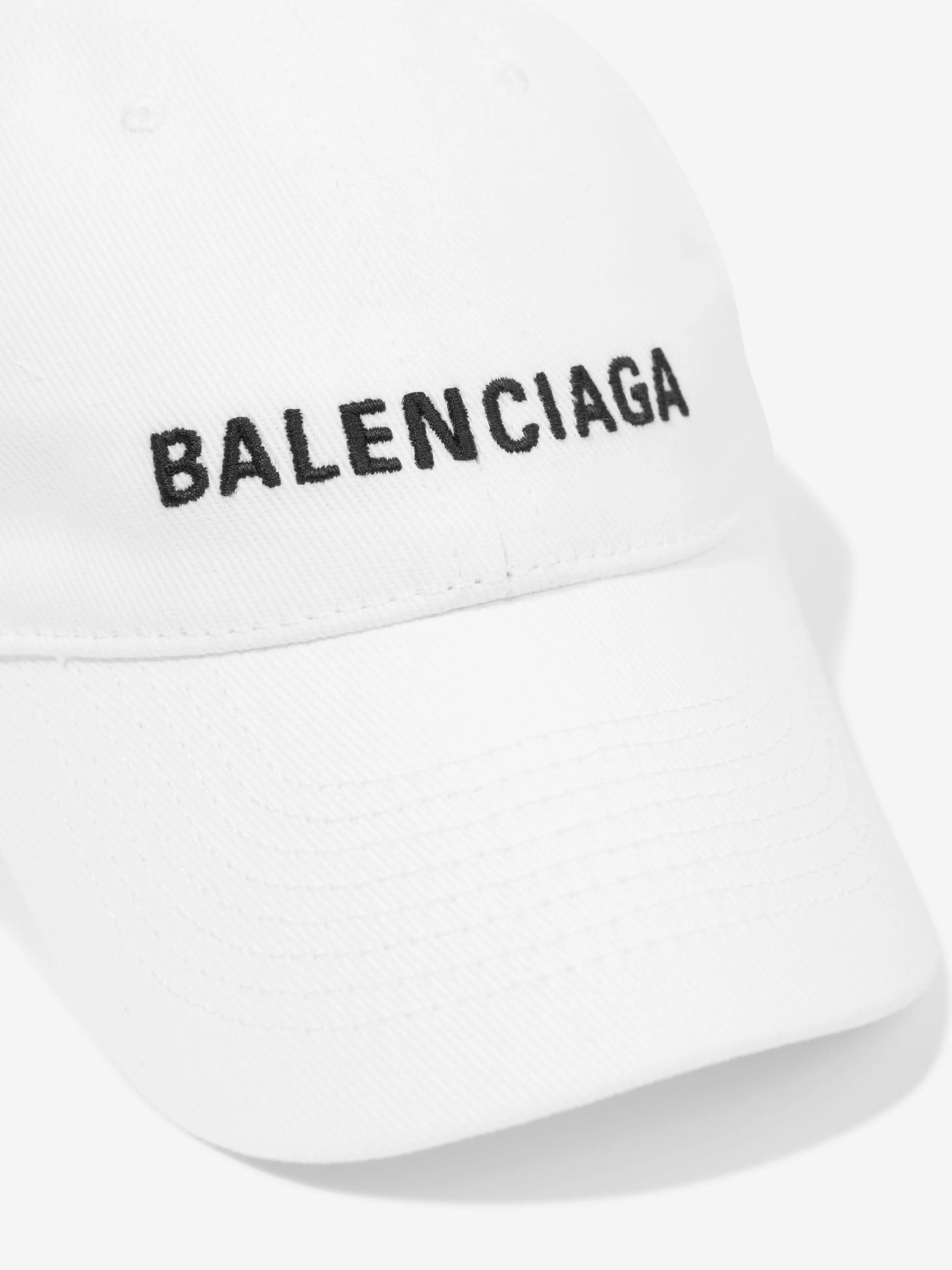 Balenciaga Kids Logo Cap in White