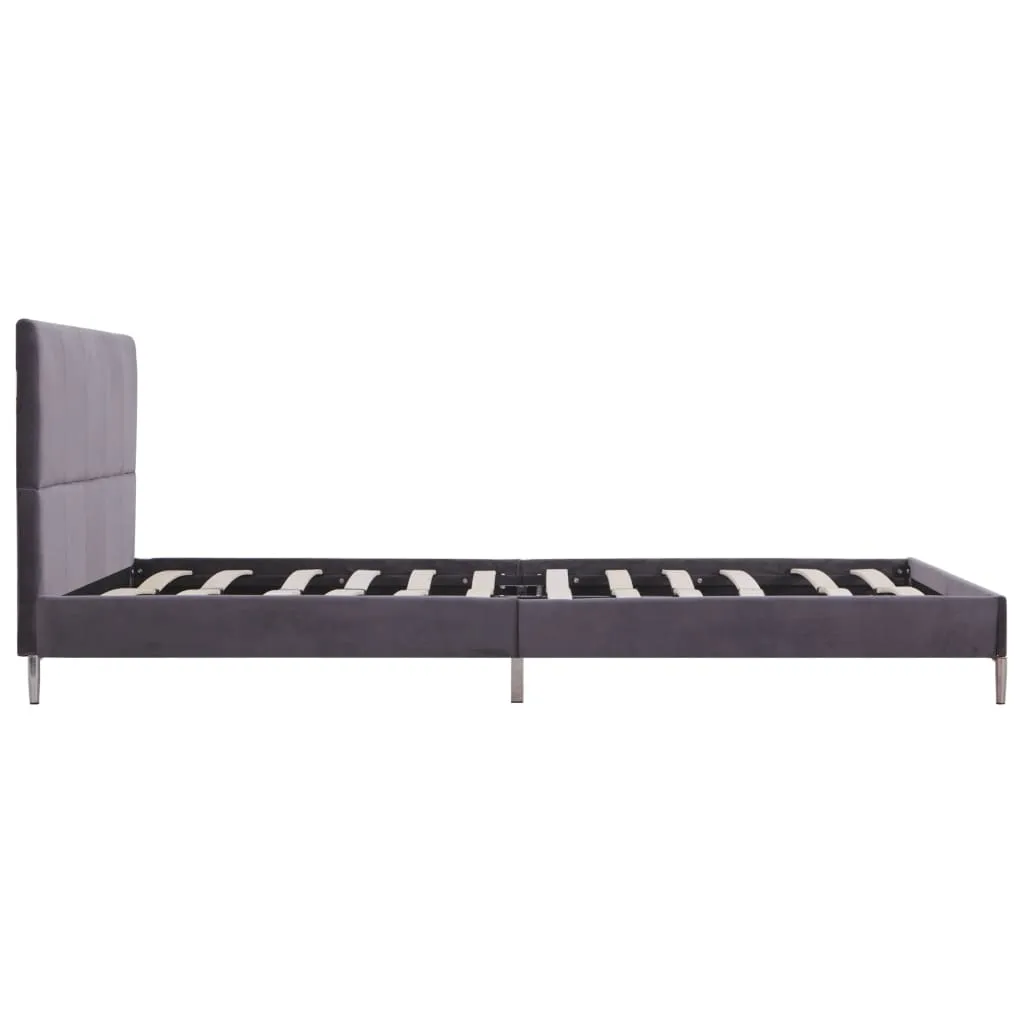 Bed Frame Grey Fabric 135x190 cm Double