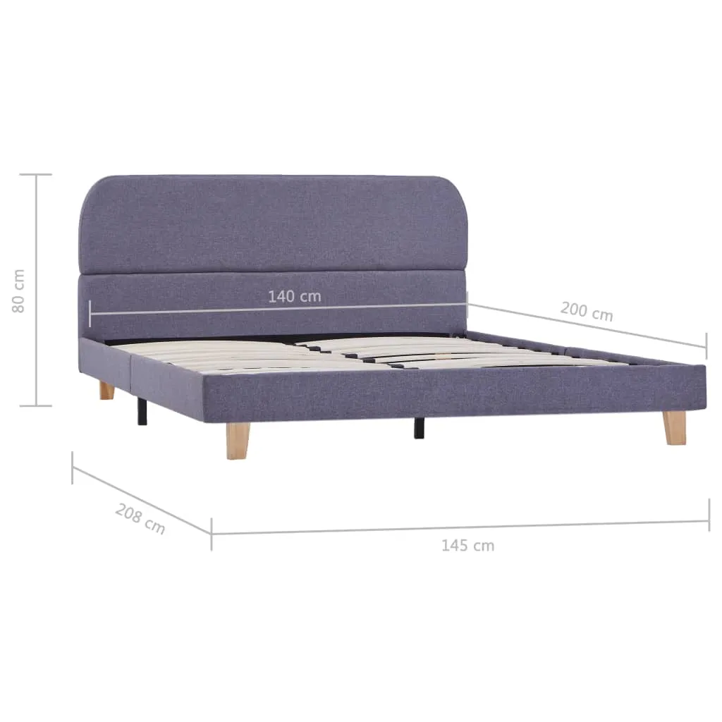 Bed Frame Light Grey Fabric 135x190 cm 4FT6 Double