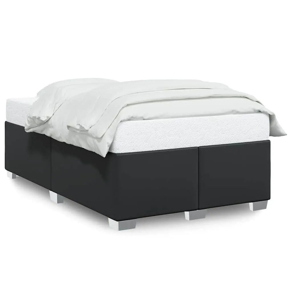 Bed Frame without Mattress Black Double Faux Leather