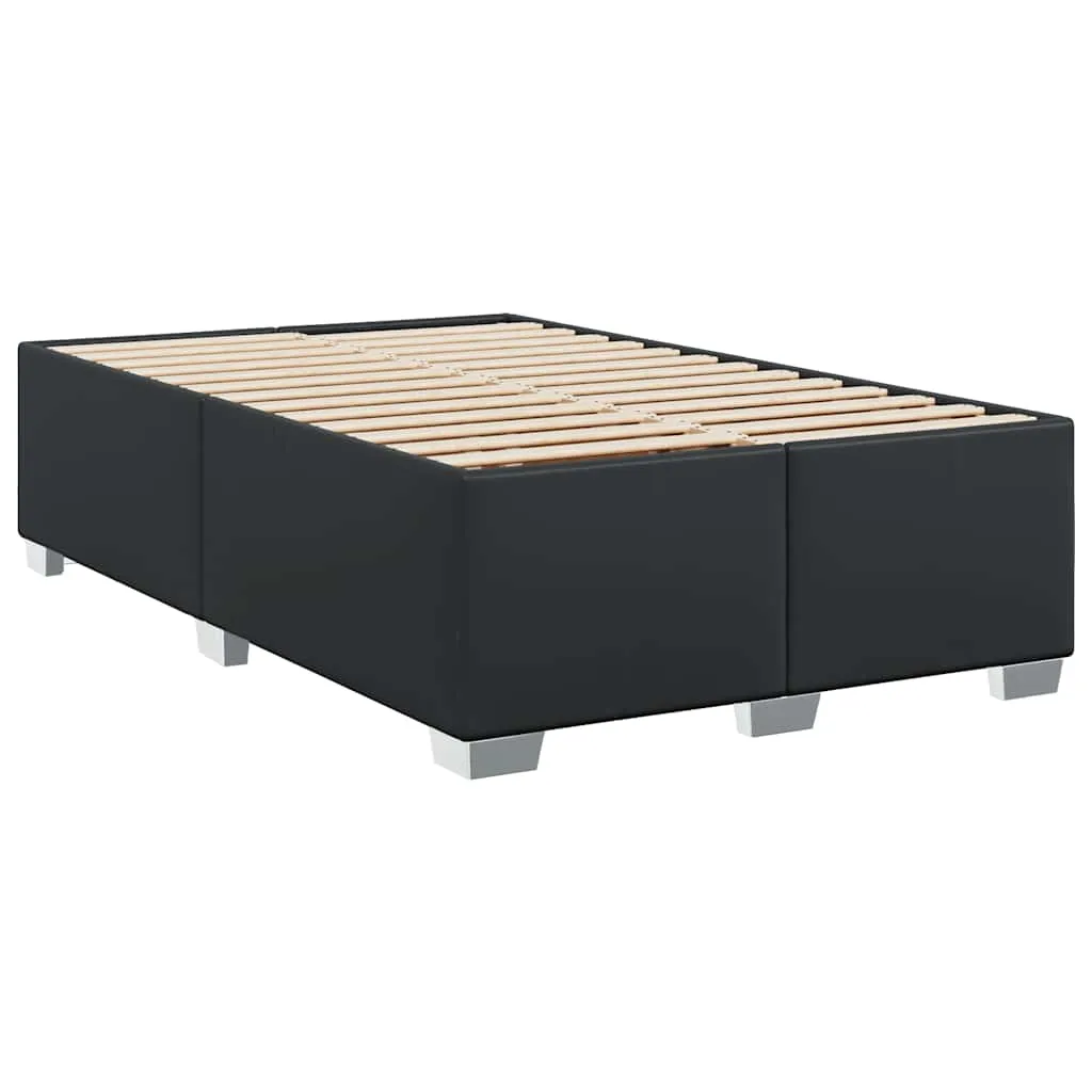 Bed Frame without Mattress Black Double Faux Leather