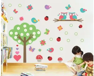 Best Stuff - Beautiful Blossom Tree with Birds Wall Sticker for Kids Room Home Decor (136 cm x 130 cm)- Code BC 12