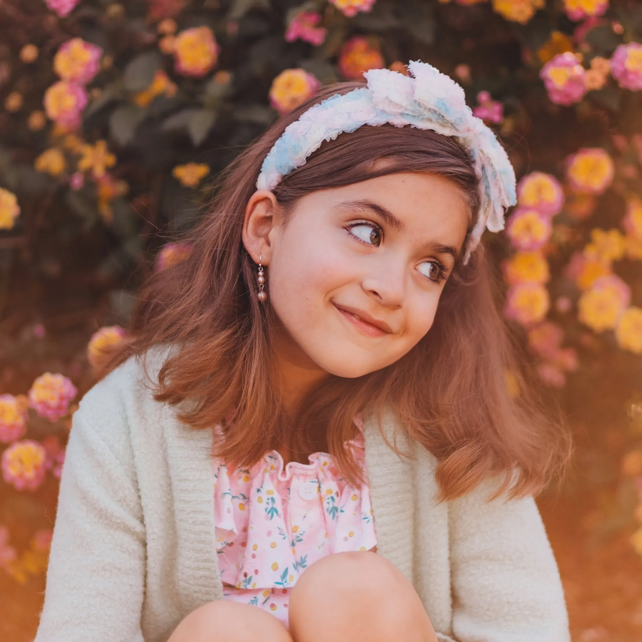 Big Bow Headband - Double Layer Rainbow Mini Rosette