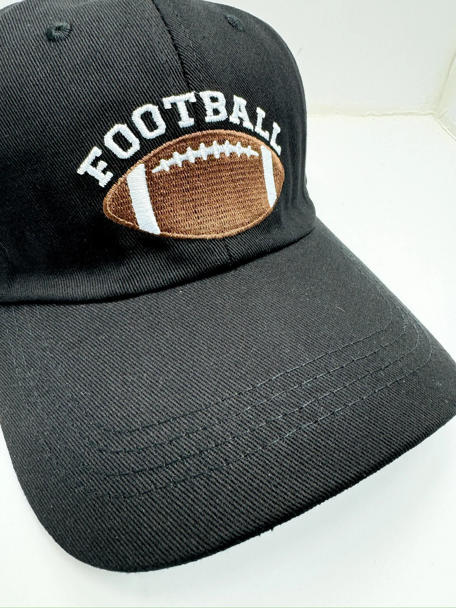 Black Football Ball Cap