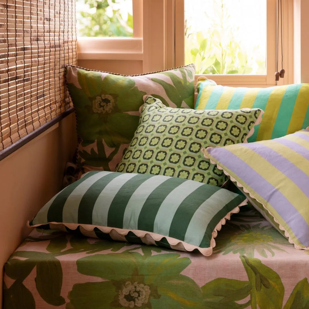 Bold Stripe Verde Cushion | 60 x 40cm