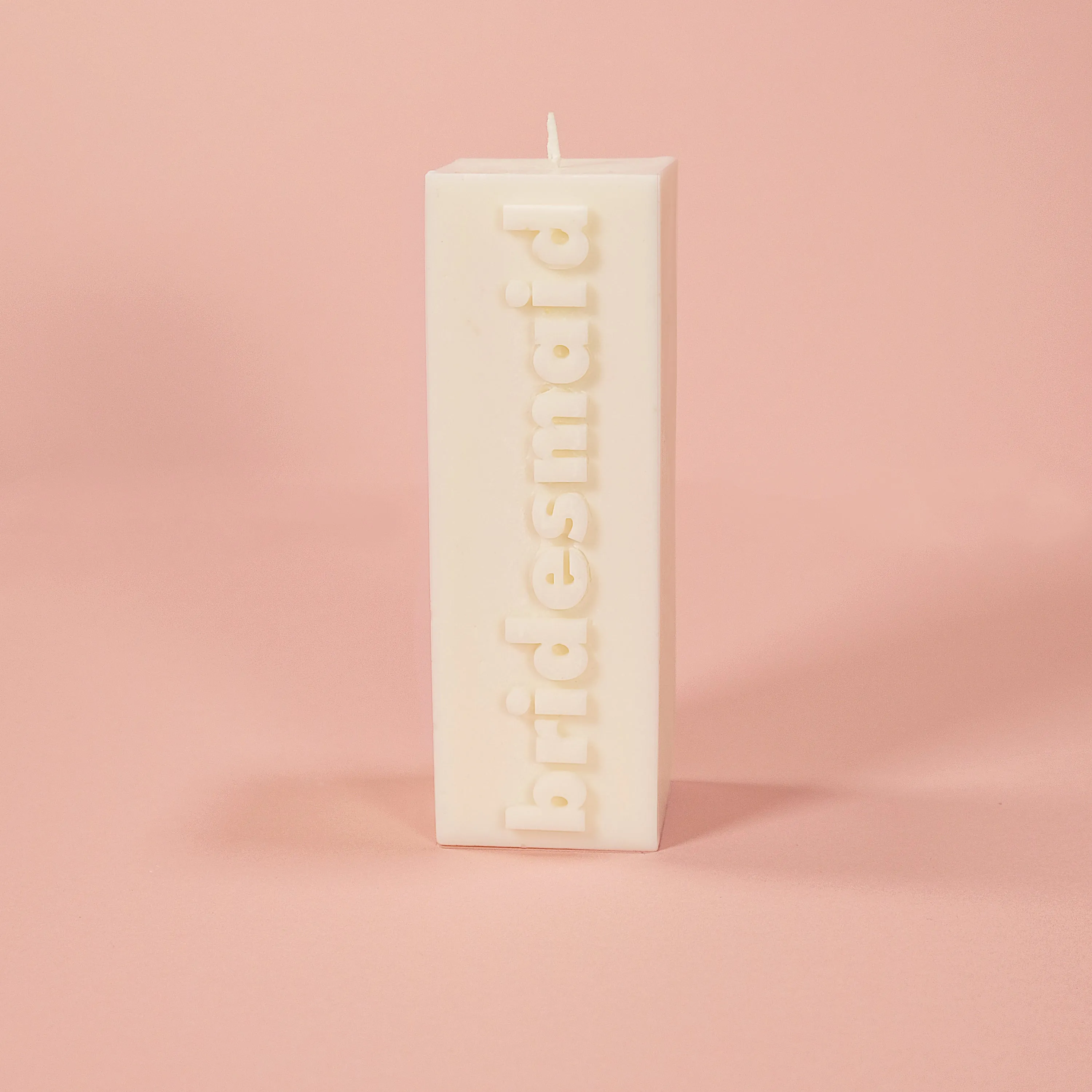 BRIDESMAID Slogan Block Pillar Candle