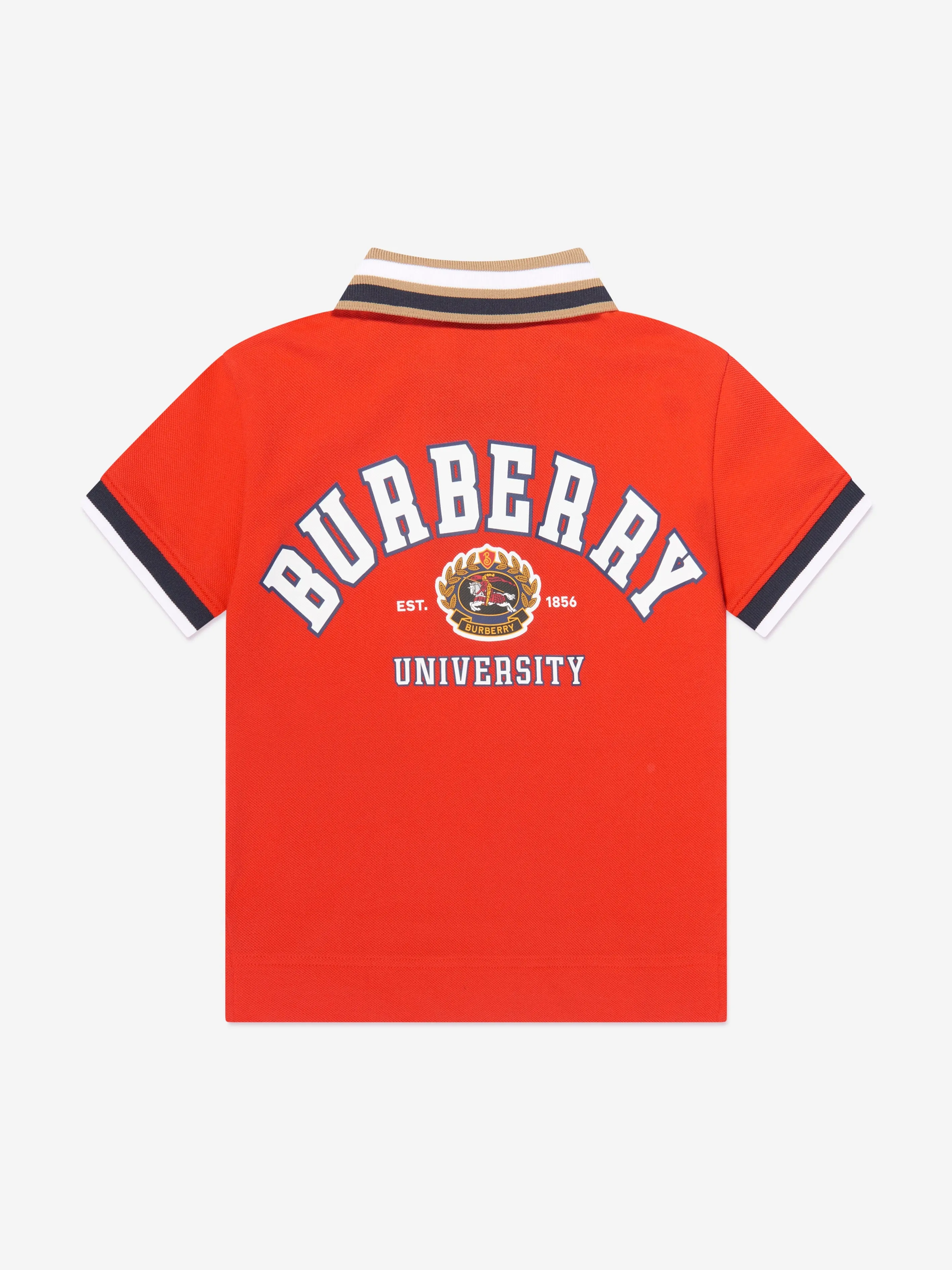 Burberry Boys Douglas College Polo Shirt in Red