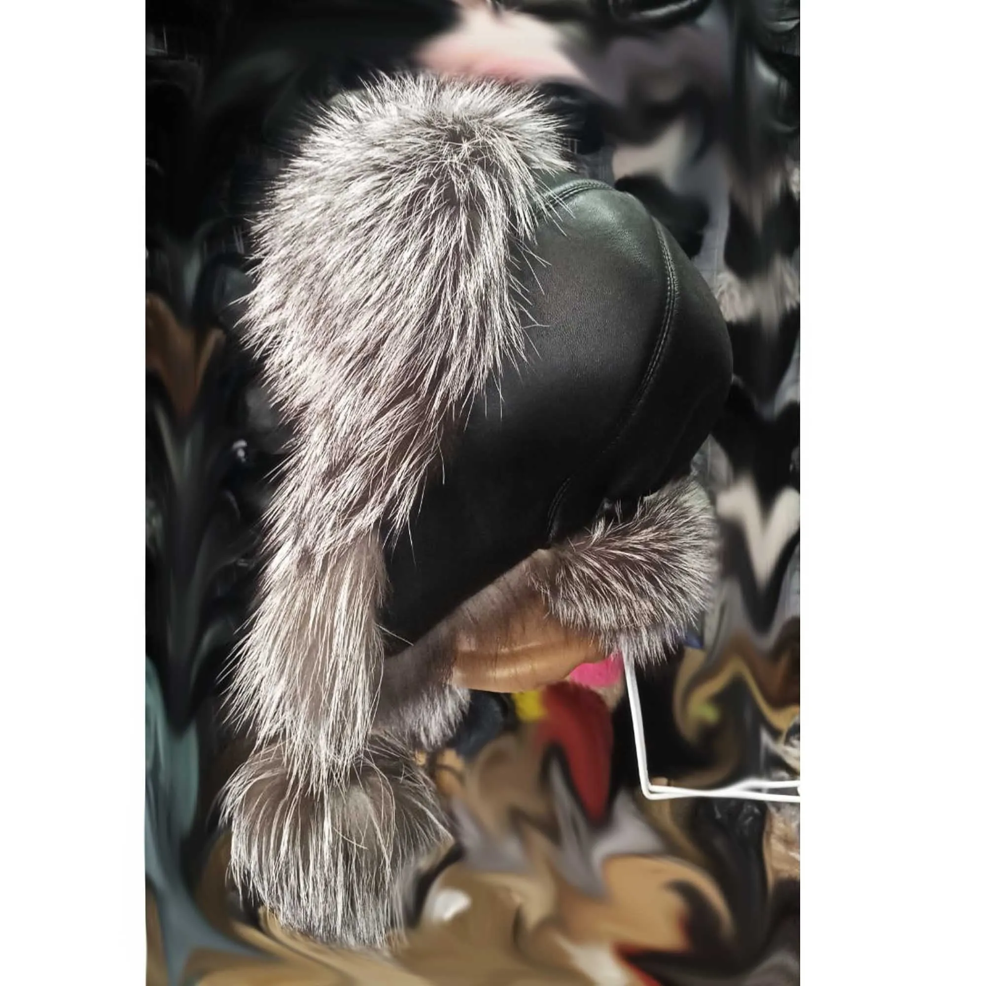 BY ORDER Women Silver fox Fur Hat, Real Leather Fox Fur Hat, Aviator Hat, Ushanka, Russian Hat, Ski Hat, Leather Hat Ear Flap, Girl Trapper