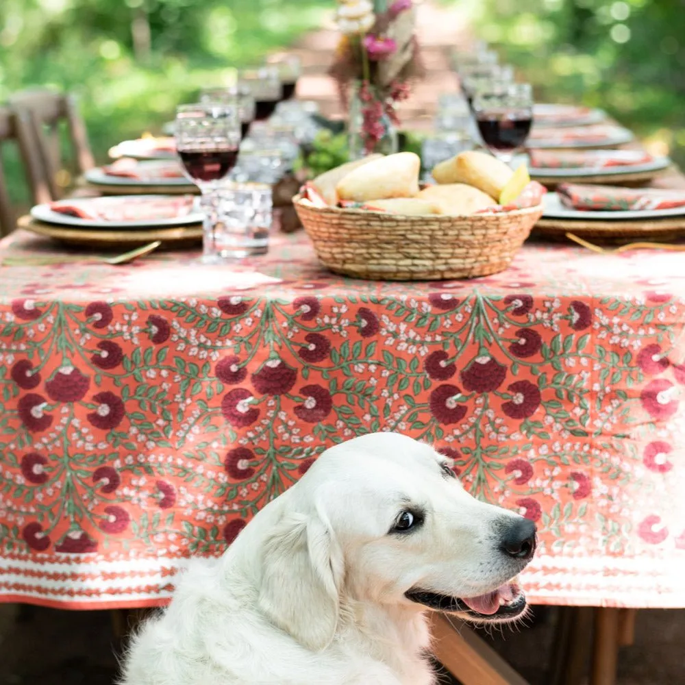 Cactus Flower Red Tablecloth