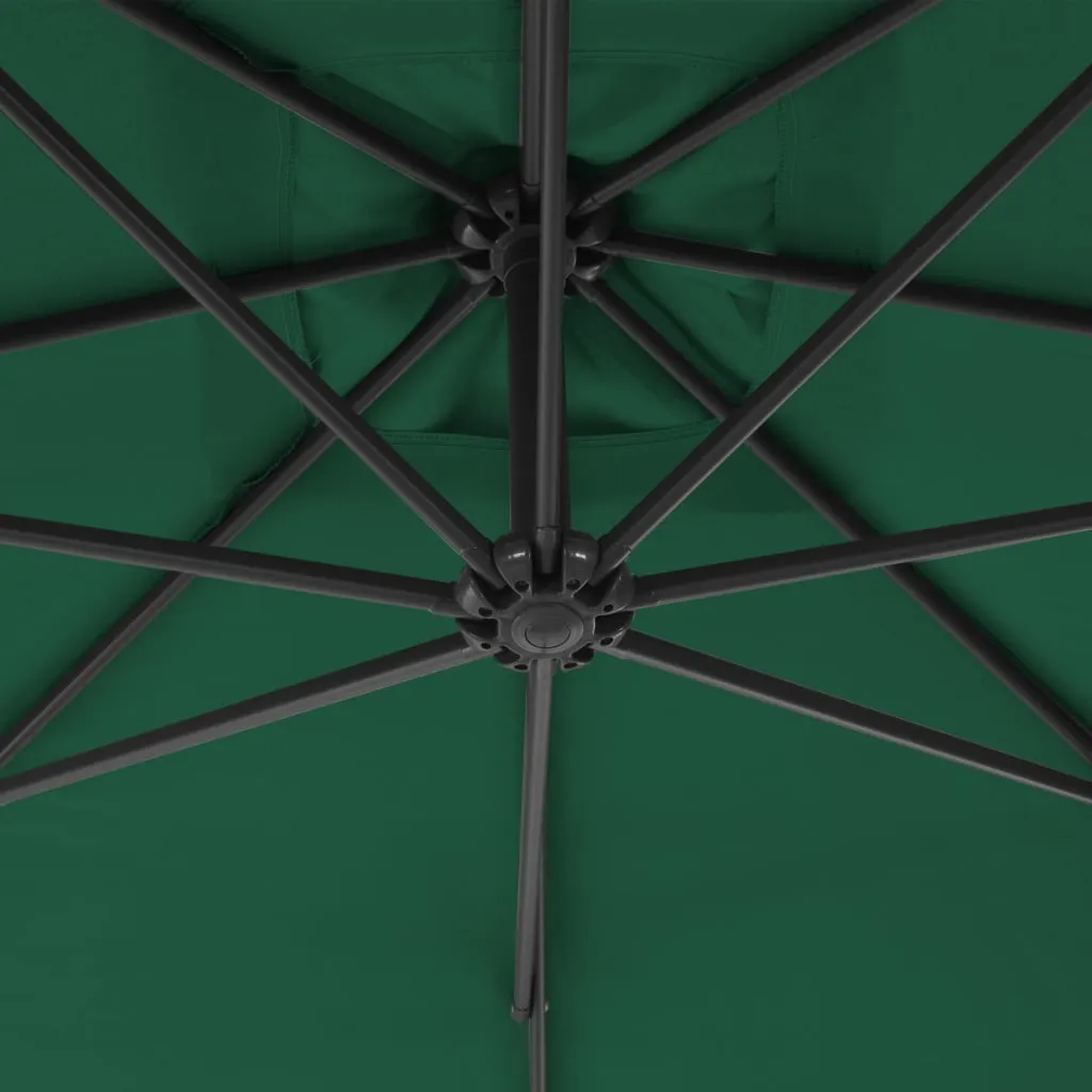 Cantilever Umbrella with Steel Pole 250x250 cm Green