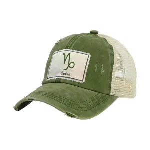 Capricorn Vintage Distressed Trucker Adult Hat