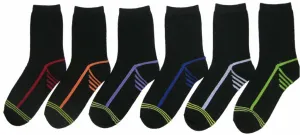 children's ankle socks - black w/ neon prints - sizes 4-6 Case of 360