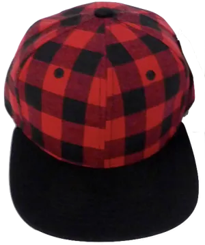 Children's Buffalo Check SnapBack Hat in Red/Black