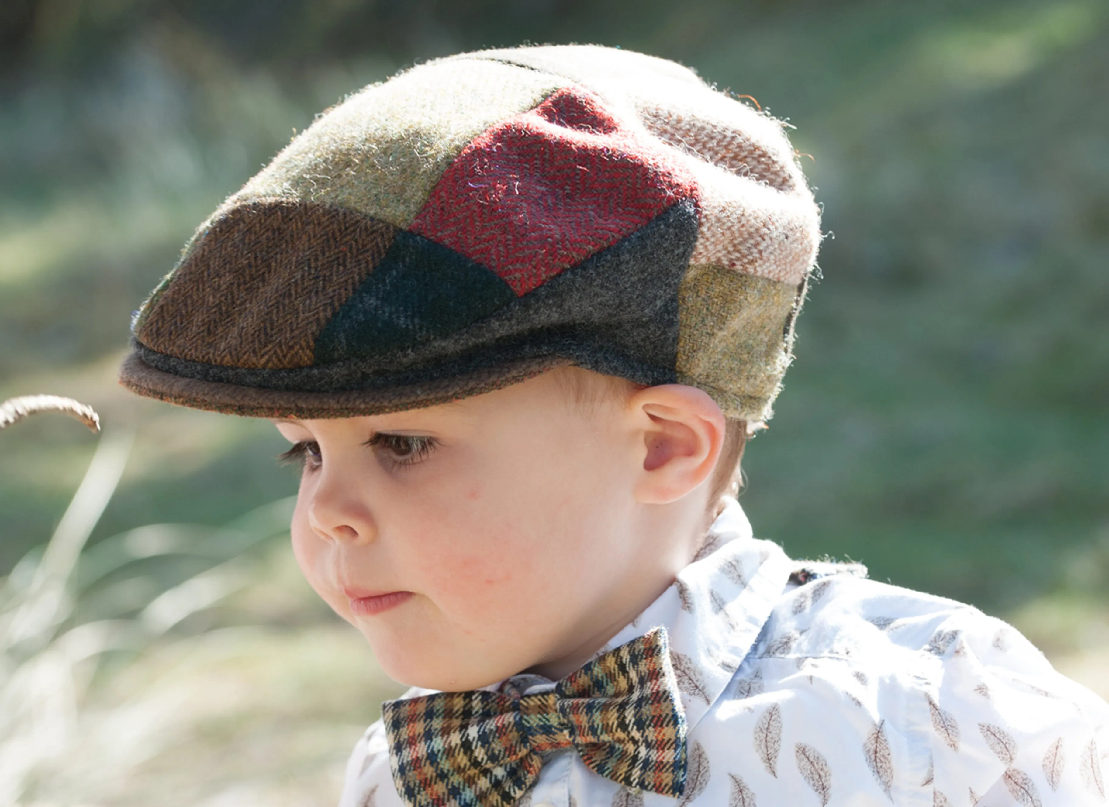 Children's Cap Patchwork Tweed