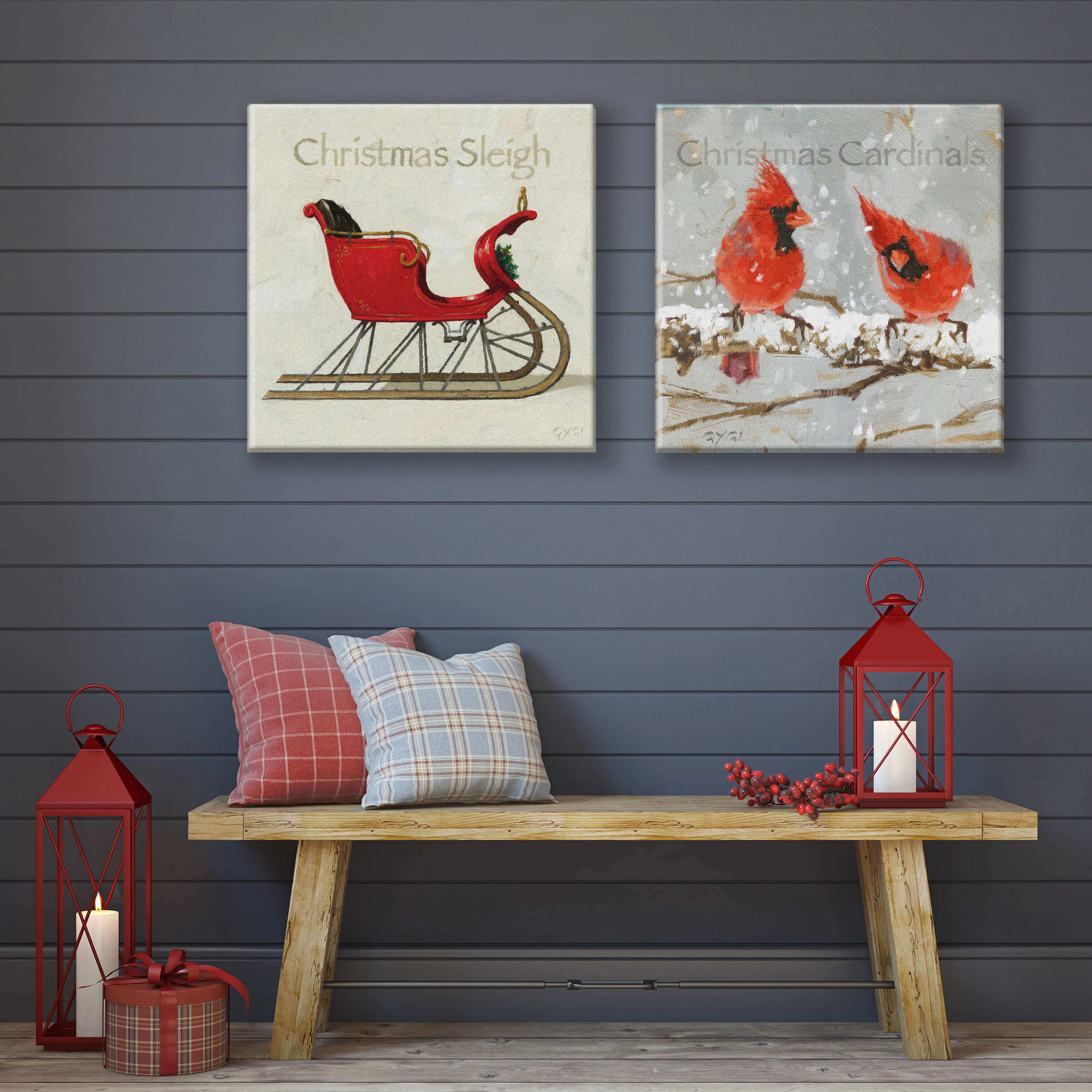 Christmas Cardinals Wall Art