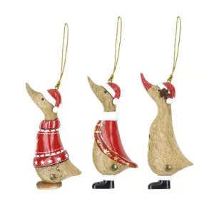 Christmas Wooden Duck Tree Decorations - Choice of Design