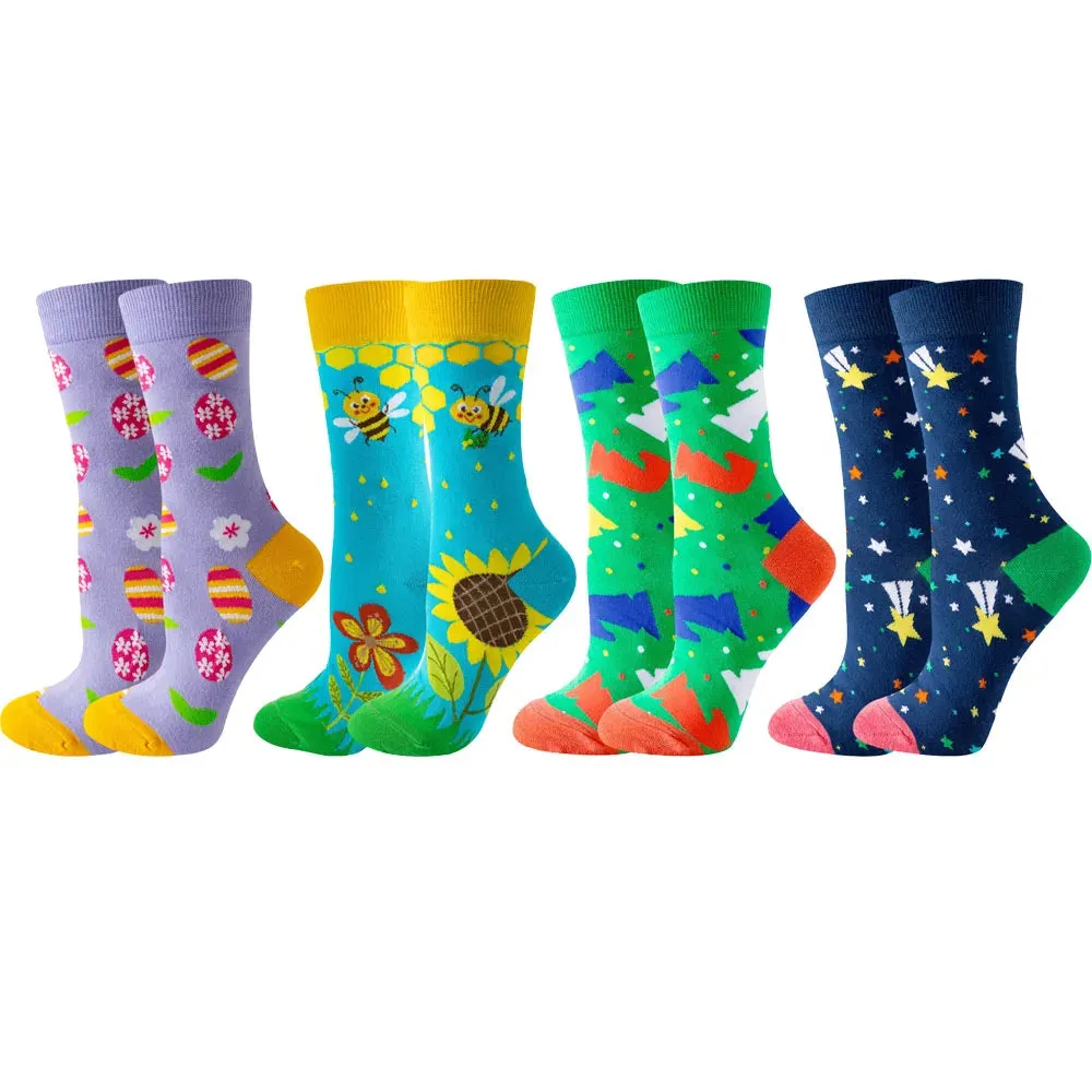 Colorful Summer Socks 4 Pack