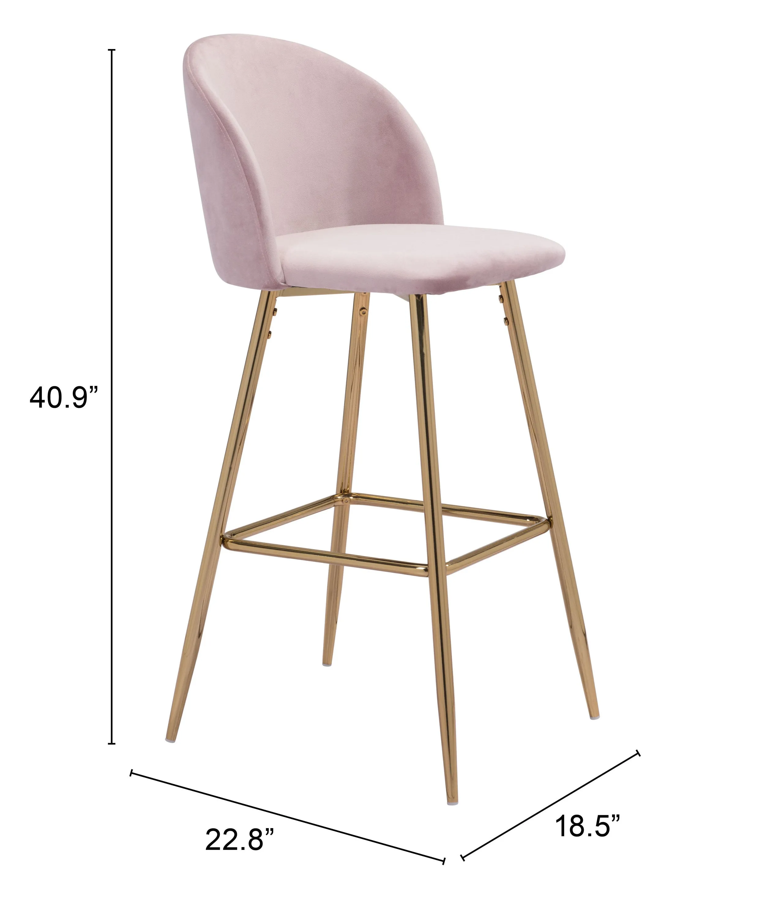 Cozy Barstool Pink & Gold