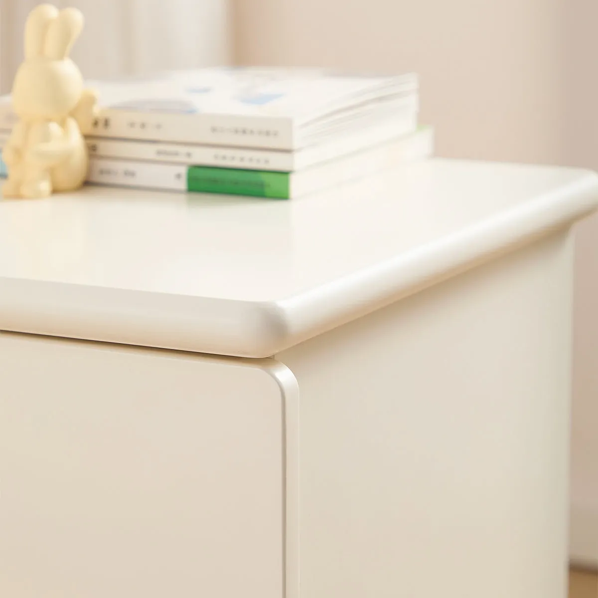 Creamy White Bedside Kids Cabinet