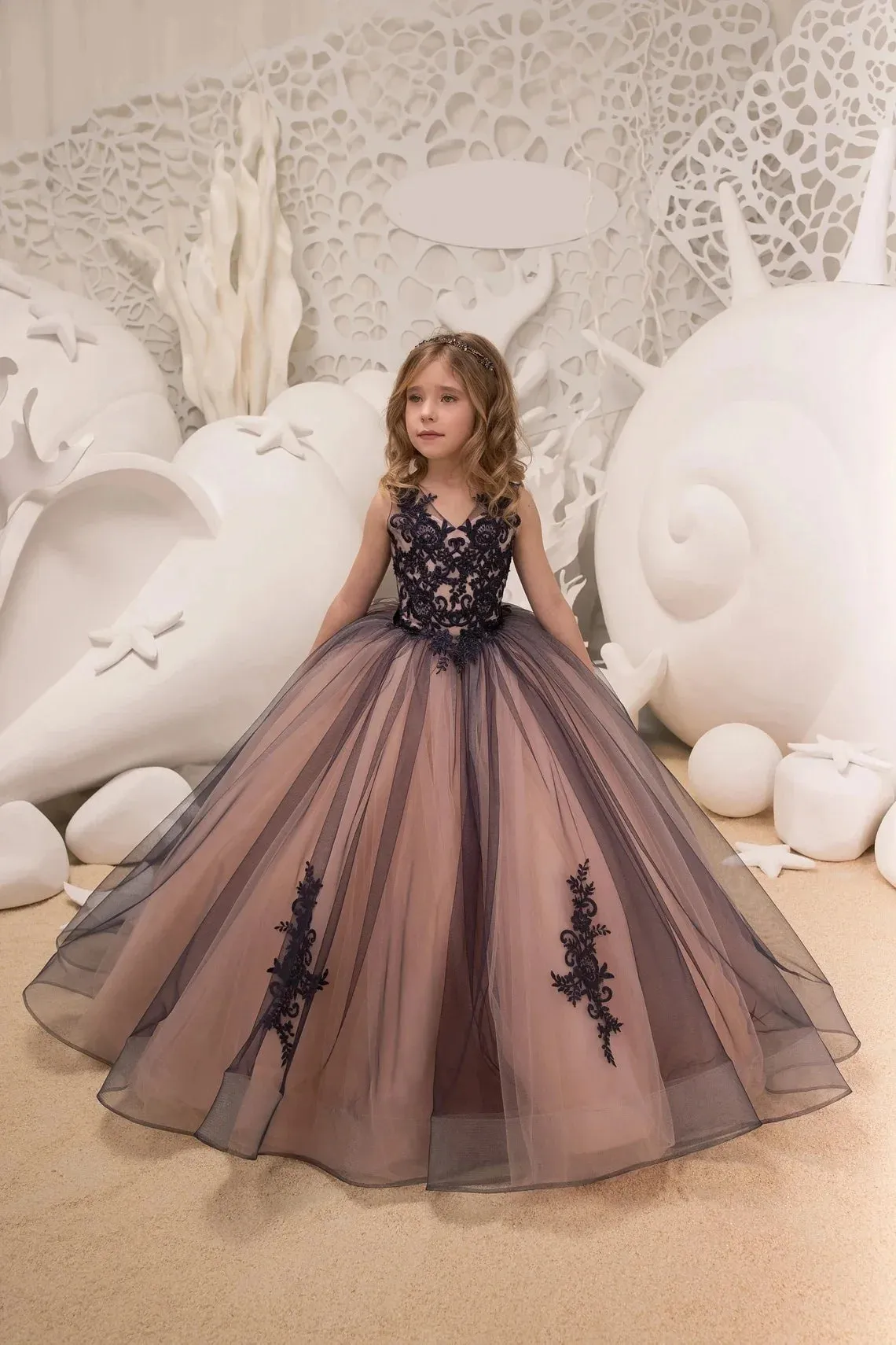 Cute Ball Gown Bow Back Flower Girl Dress