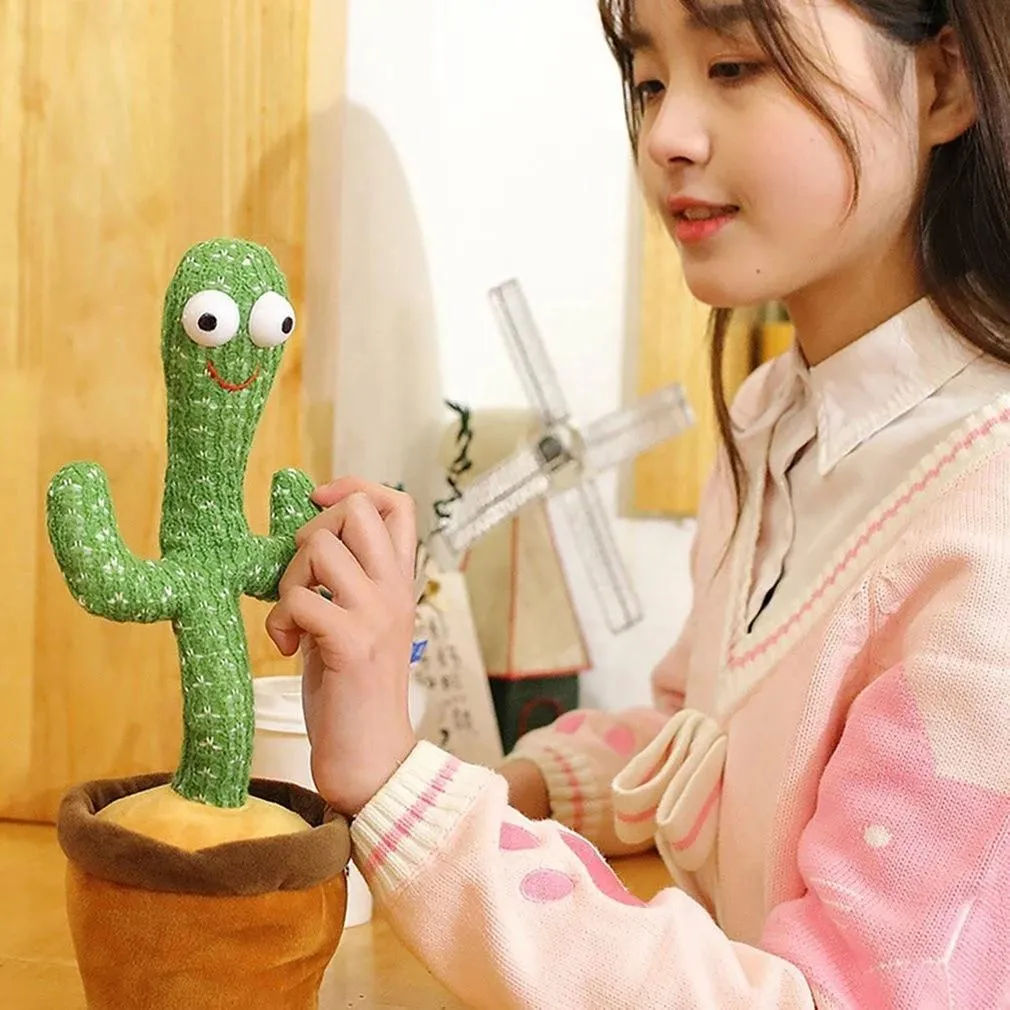 Dancing Cactus Toys Speak Electronic Plush Toys Twisting Singing Dancer Talking Novelty Funny Music Luminescent Gifts