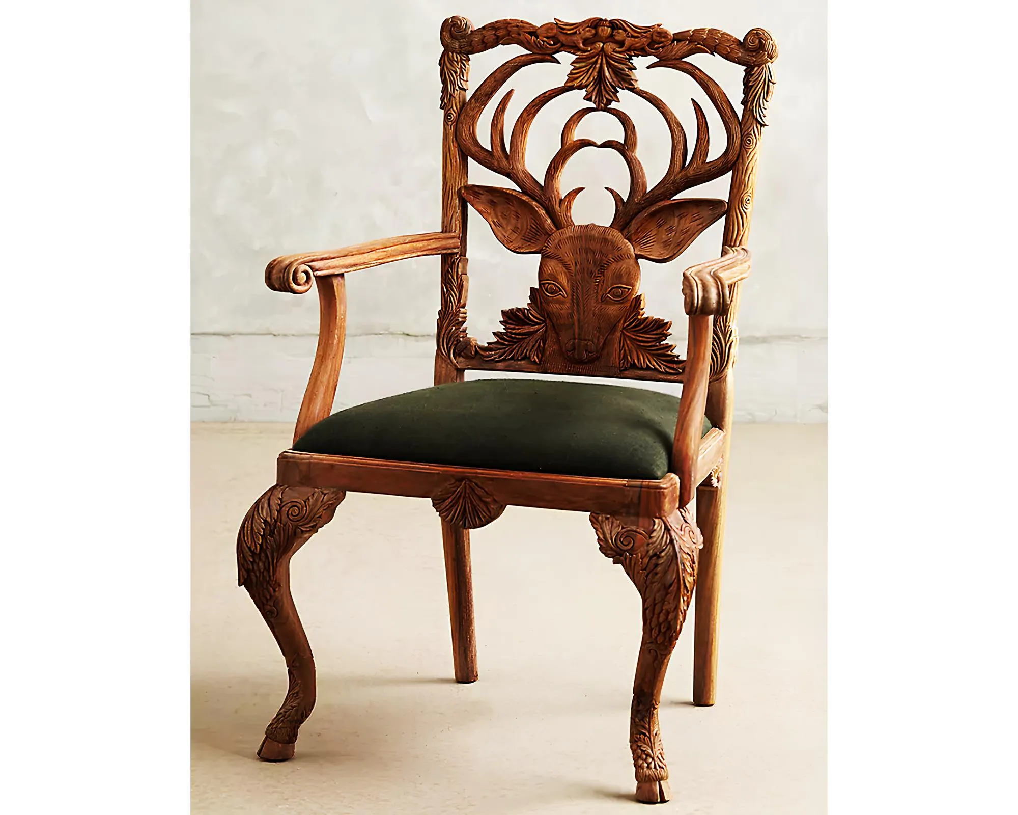 Deer Face Crafted Handmade Armchair