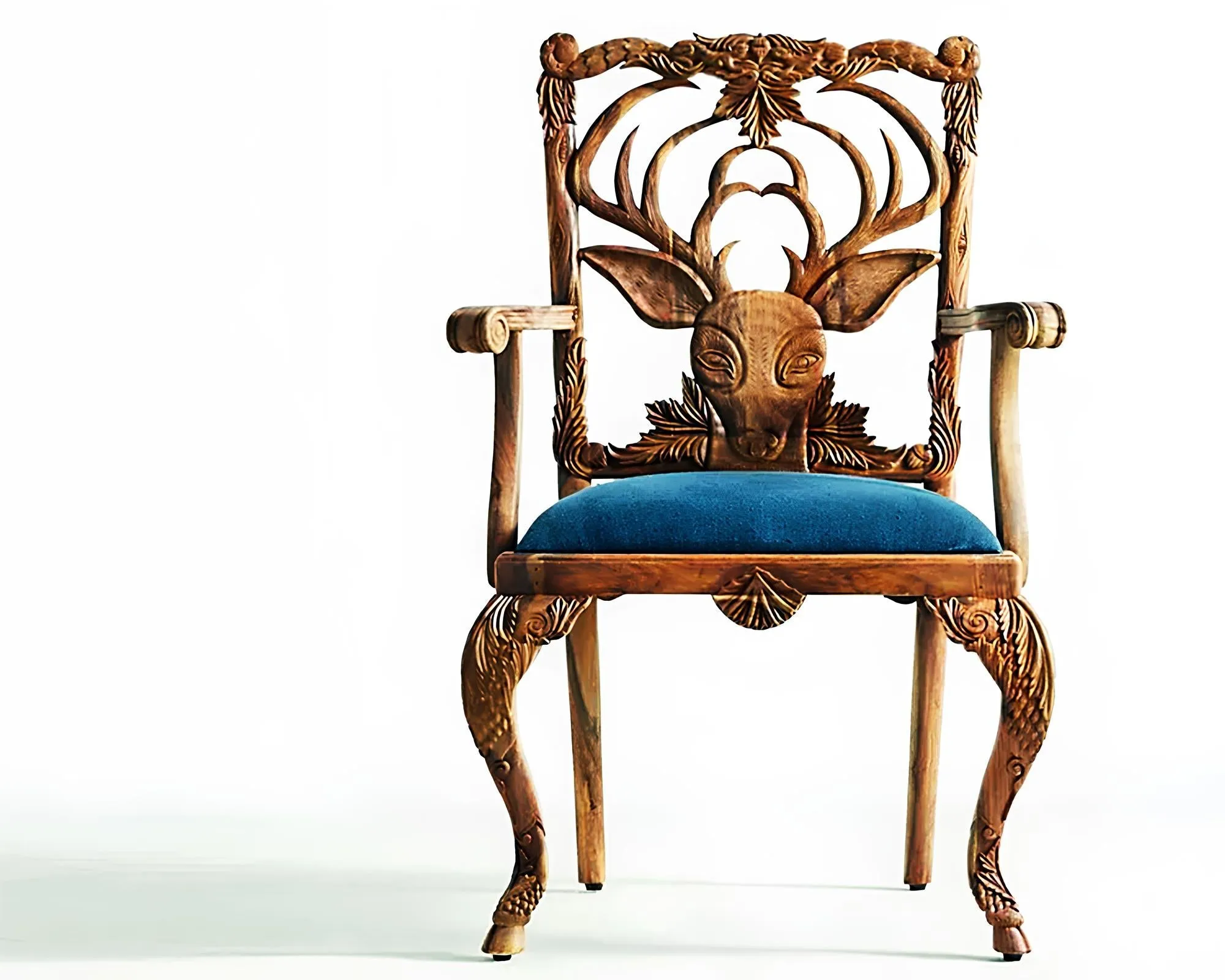 Deer Face Crafted Handmade Armchair