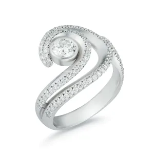 Diamond and White Gold Wrap Ring