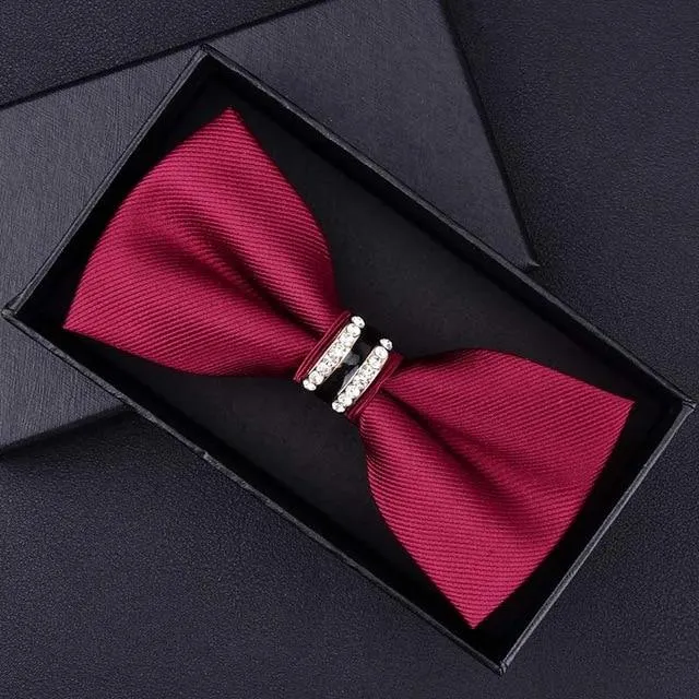 Elegant Tuxedo Metal/Crystal Bow Ties - 42 Colors