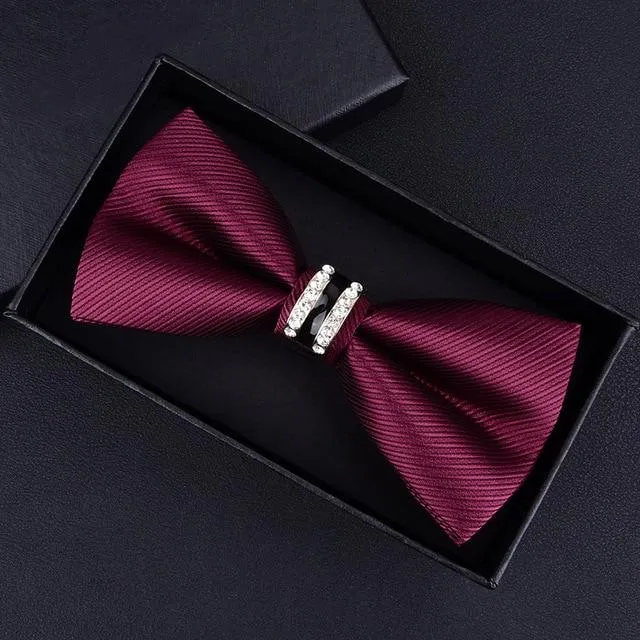 Elegant Tuxedo Metal/Crystal Bow Ties - 42 Colors