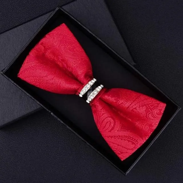 Elegant Tuxedo Metal/Crystal Bow Ties - 42 Colors