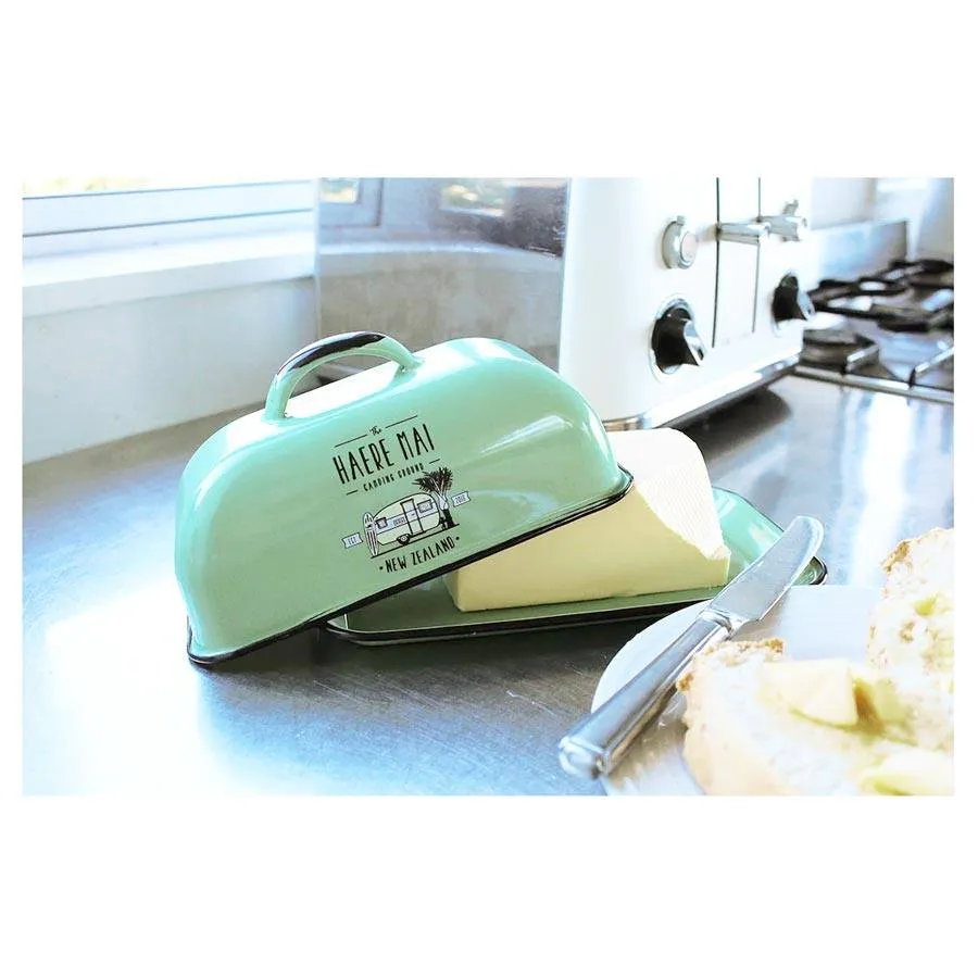 Enamel Butter Dish - Green