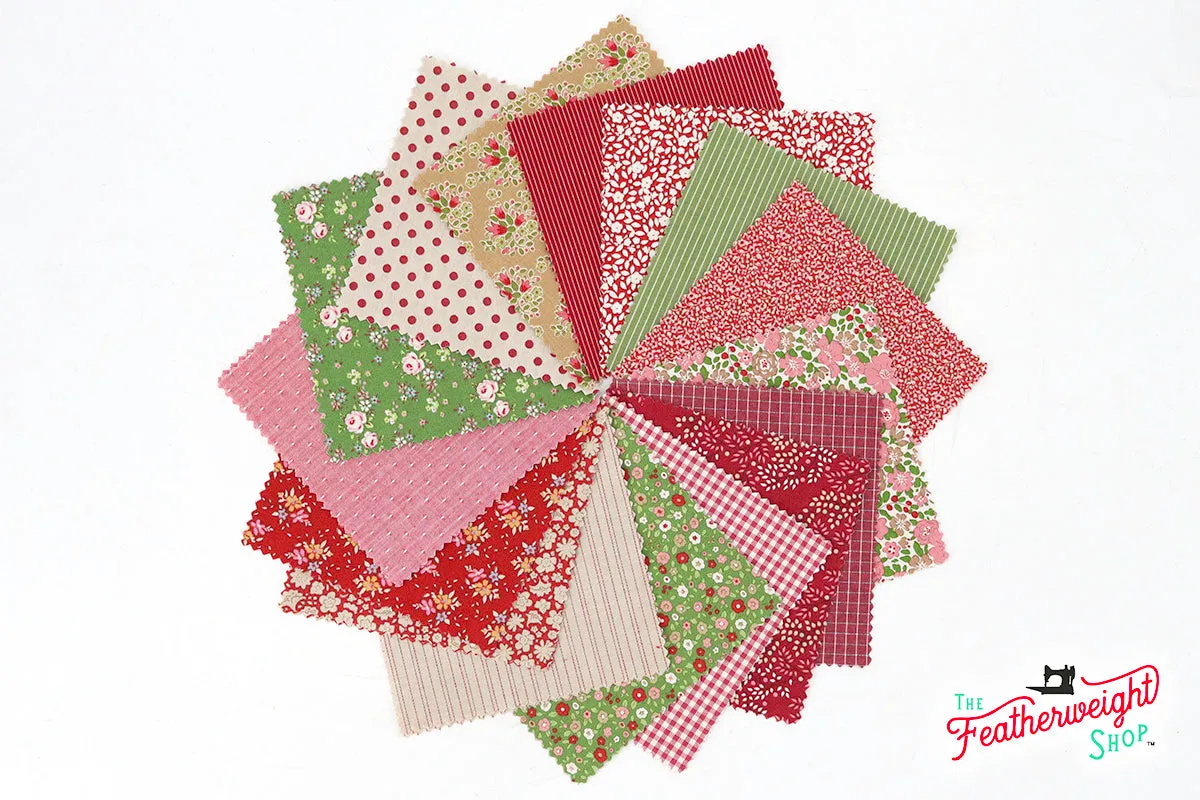 Fabric, Creating Memories Christmas WINTER REDS & GREENS by Tilda - 5-inch CHARM PACK