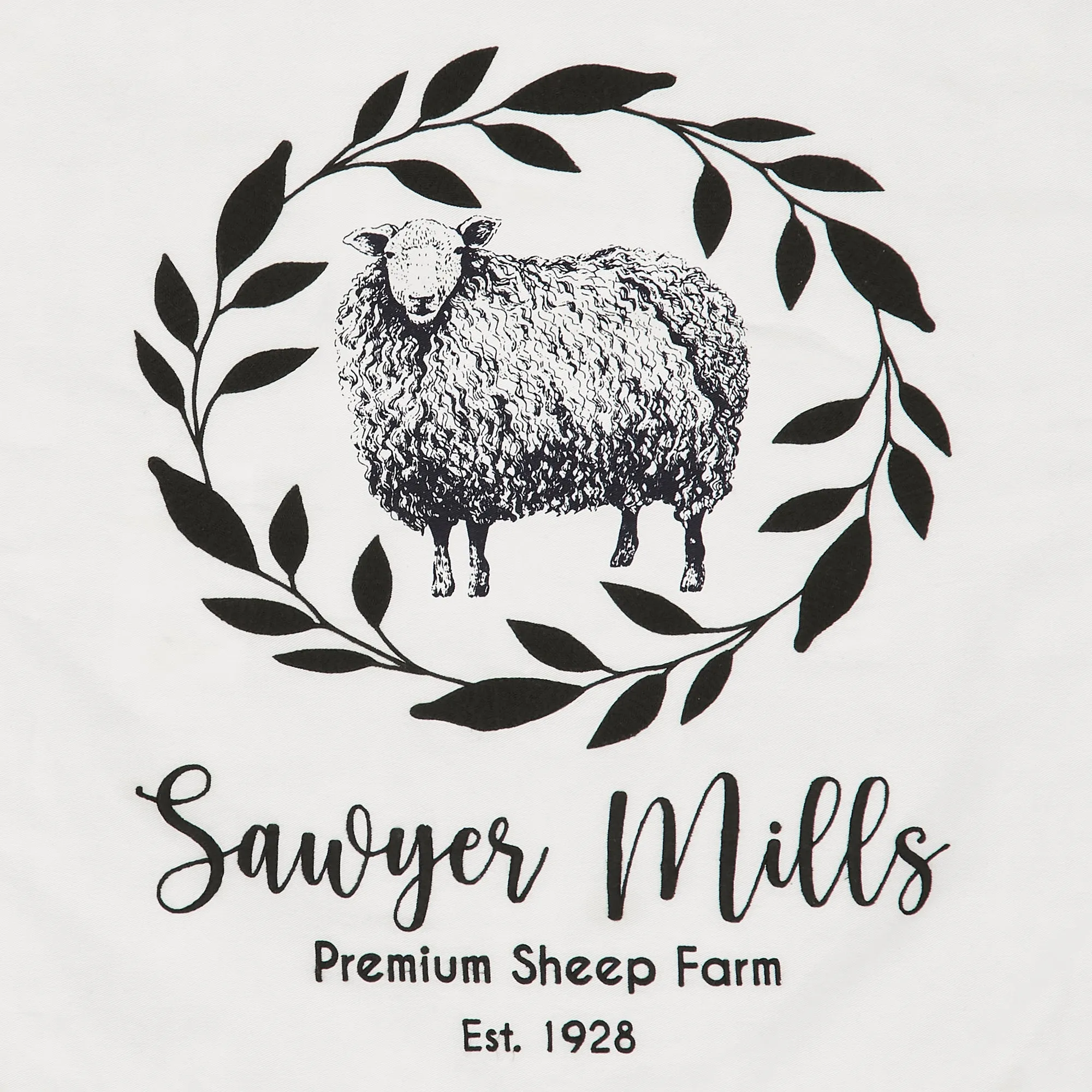 Farmhouse Throw Pillow Cover 18x18 Sheep Sawyer Mill Black White VHC Brands