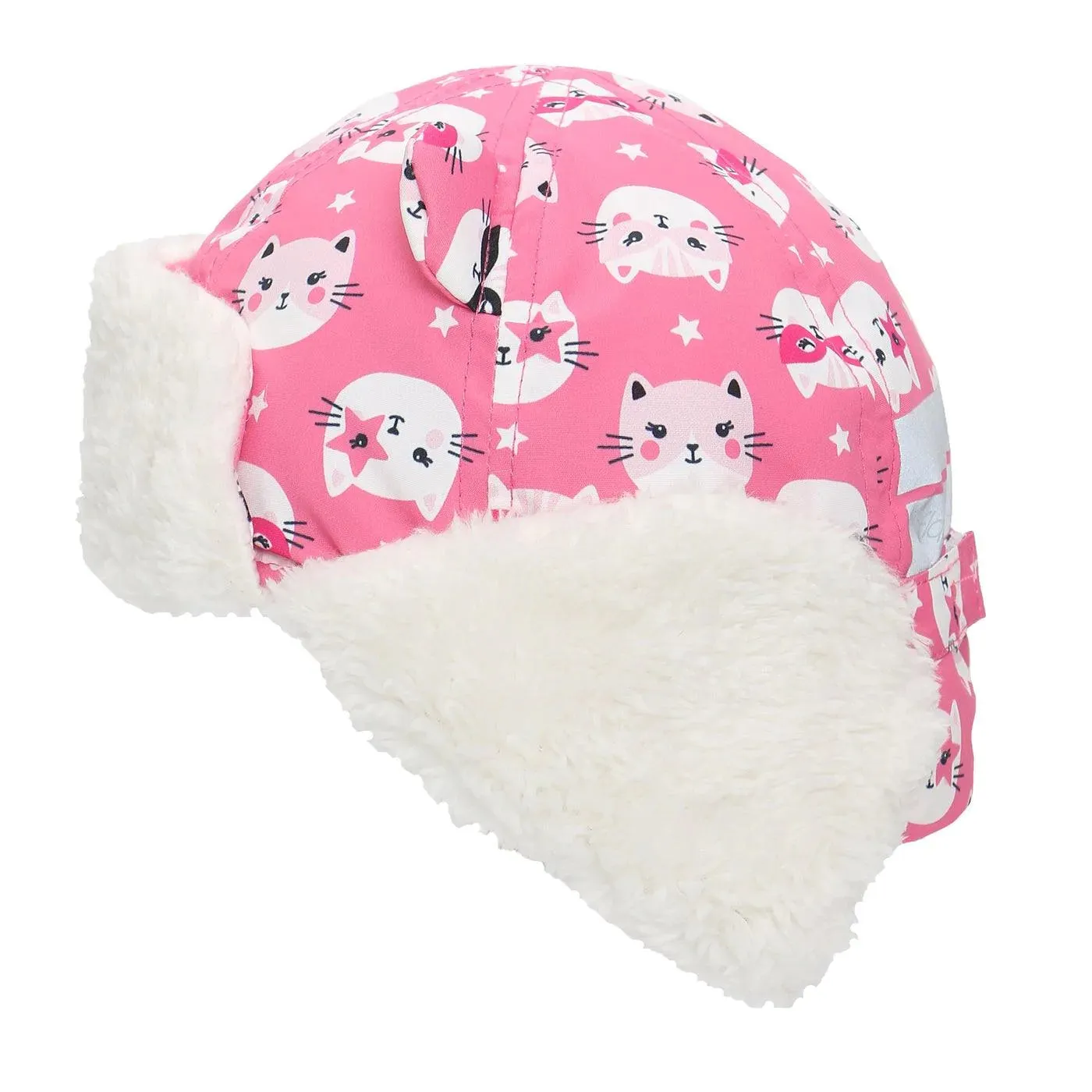 Flapjack Kids Water Repellent Trapper Hat - Cat Pink