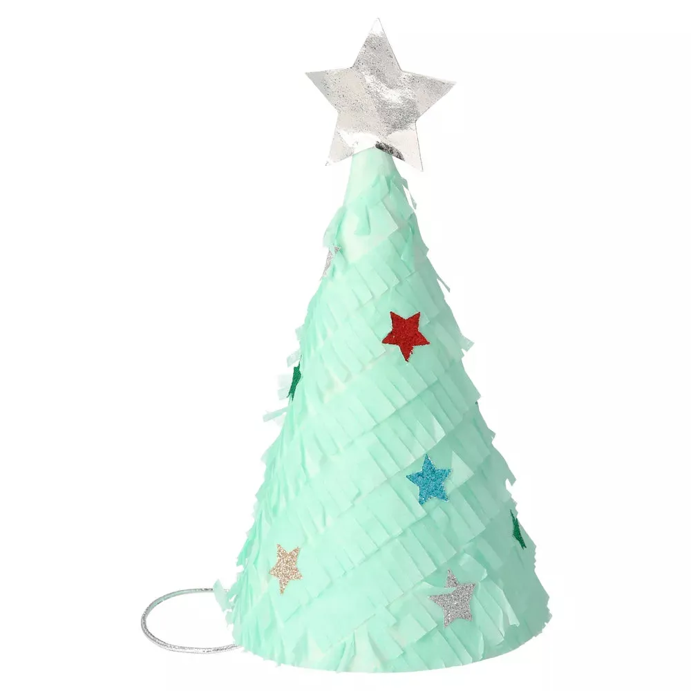 Fringed Christmas Tree Party Hats